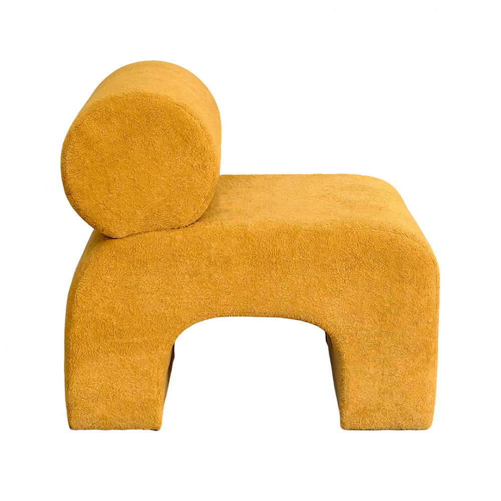 Mour - Fauteuil - Tissu Doux - Jaune Moutarde