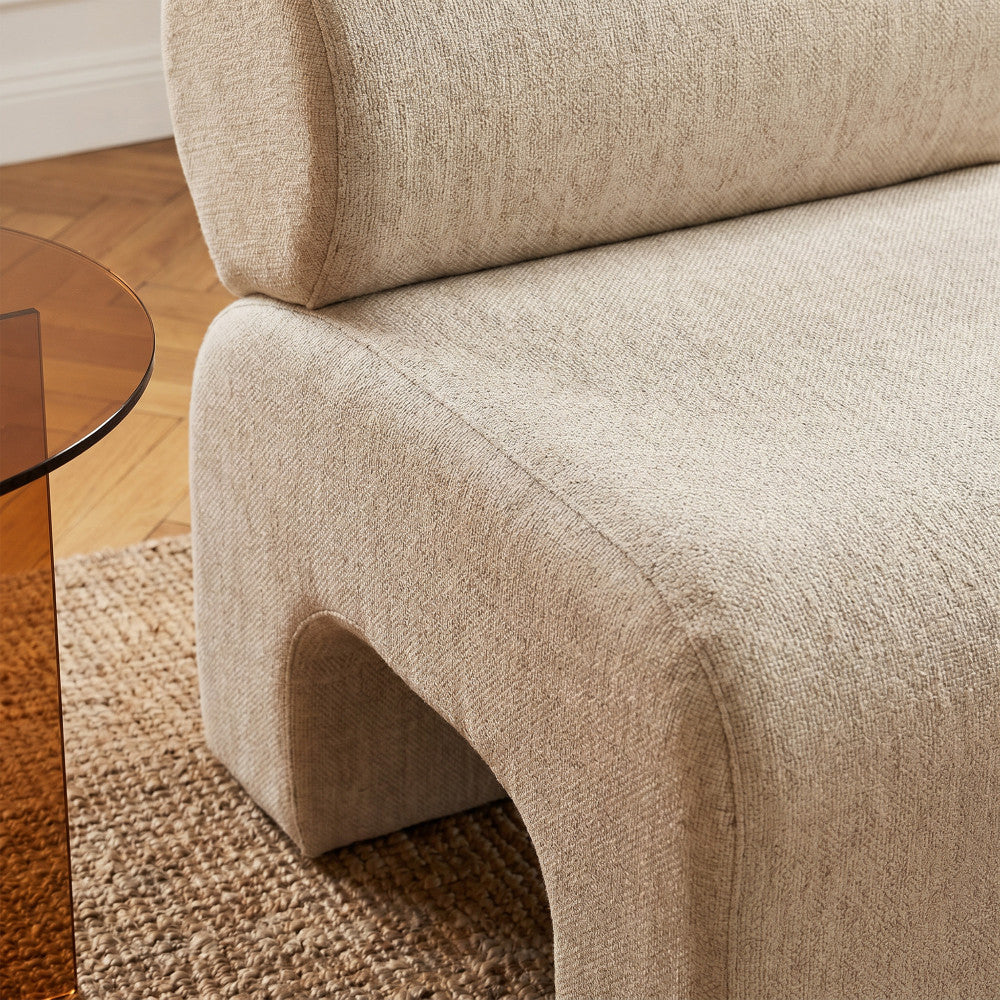 Mour - Sillón - Tela suave - Beige jaspeado