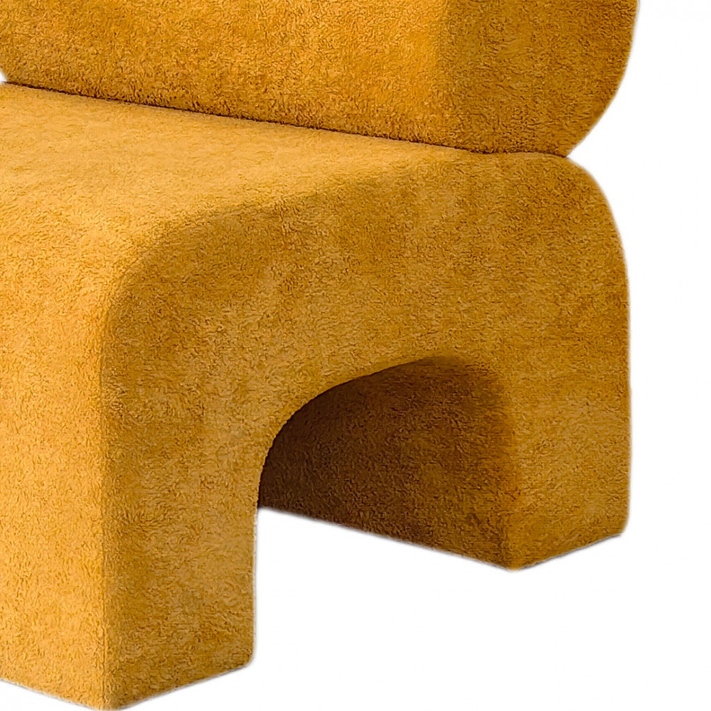 Mour - Fauteuil - Tissu Doux - Jaune Moutarde