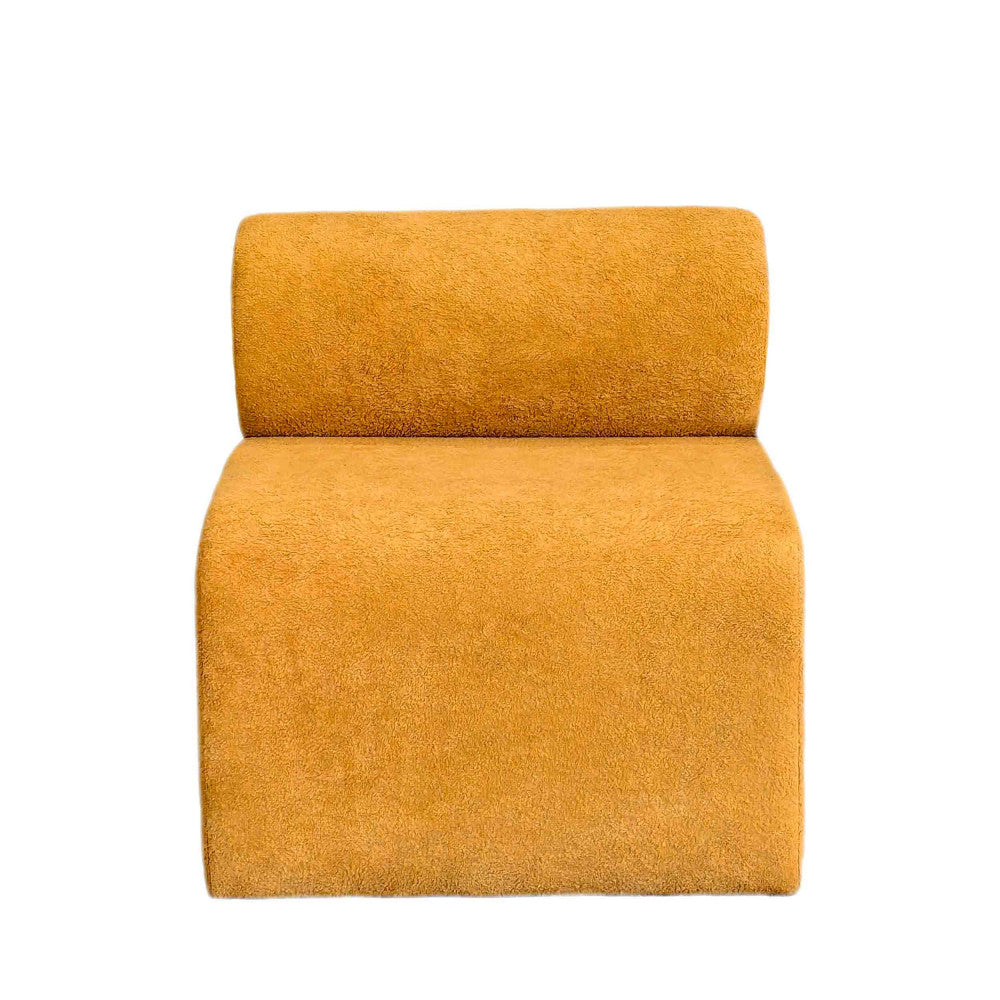 Mour - Fauteuil - Tissu Doux - Jaune Moutarde