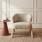 Malou - Sillón - Tela, patas de madera clara - Beige