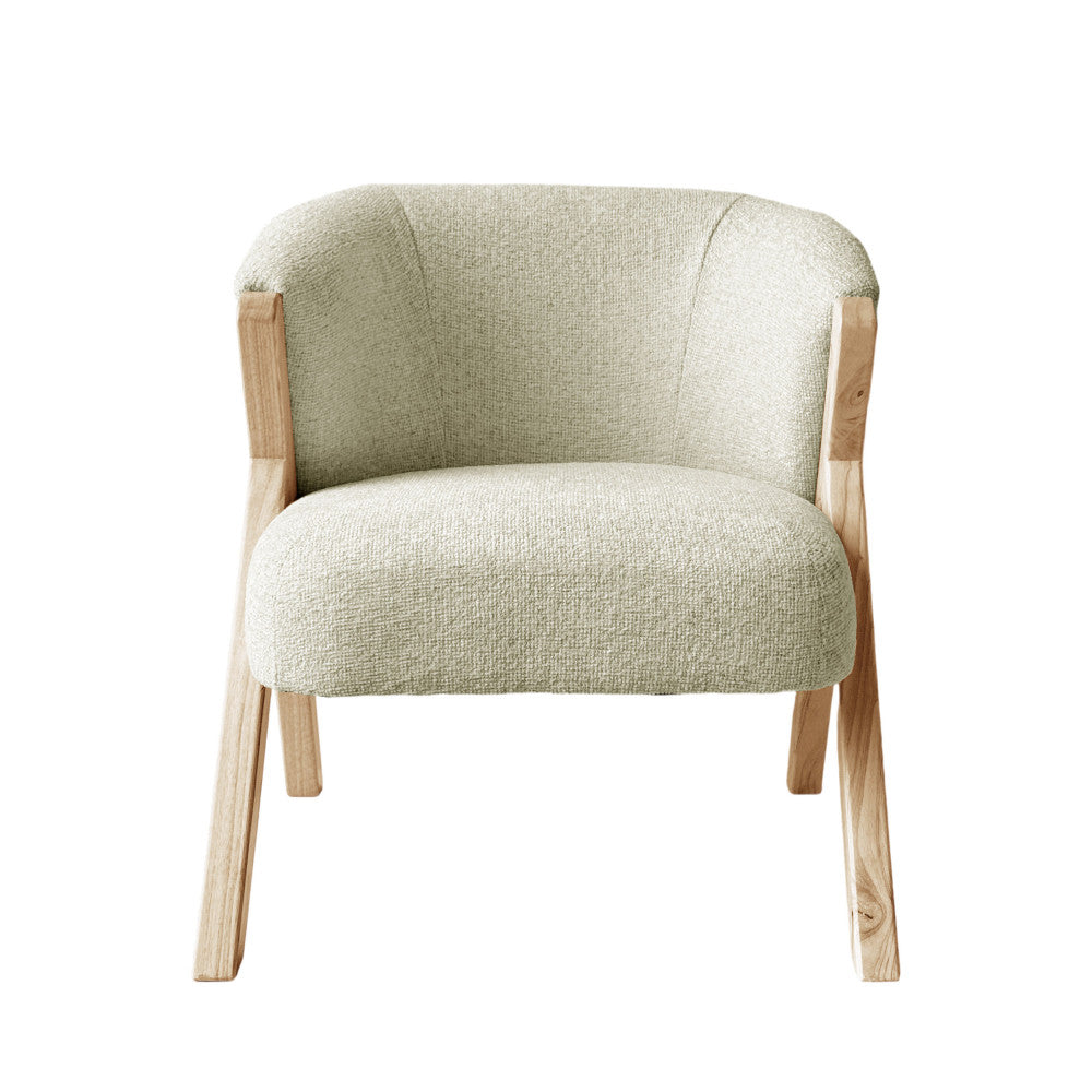 Malou - Sillón - Tela, patas de madera clara - Beige