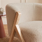 Malou - Sillón - Tela, patas de madera clara - Beige