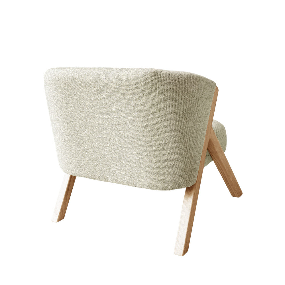 Malou - Sillón - Tela, patas de madera clara - Beige