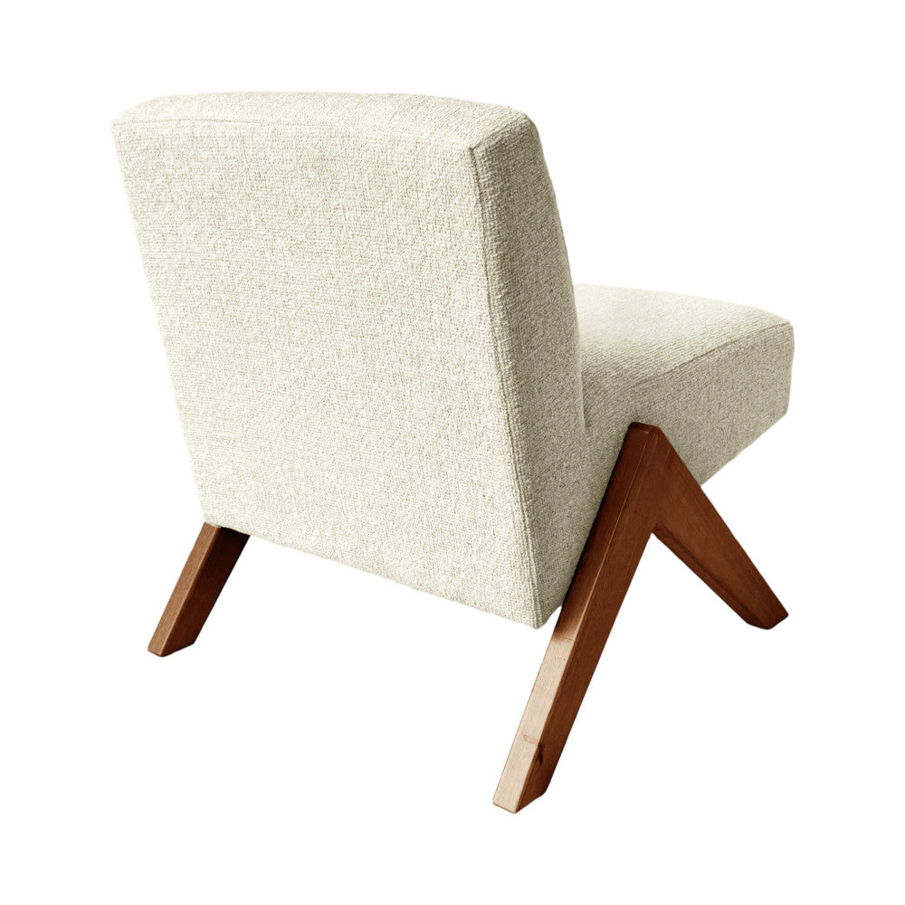 Vinto - Armchair - Fabric, Wooden Legs - Mottled Beige