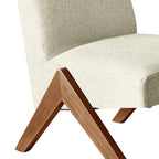 Vinto - Armchair - Fabric, Wooden Legs - Mottled Beige