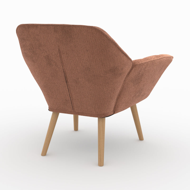 Fauteuil Simba en tissu rouge ancien