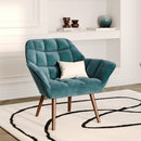 Fauteuil Simba en velours bleu canard