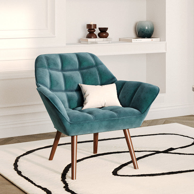 Fauteuil Simba en velours bleu canard