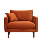 Villabon - Sillón XL - Terciopelo, patas de madera oscura - Óxido