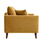 Villabon - XL Armchair - Velvet Dark Wood Legs - Mustard Yellow