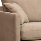 Villabon - XL Armchair - Velvet, Dark Wood Legs - Beige