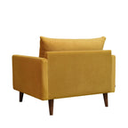 Villabon - XL Armchair - Velvet Dark Wood Legs - Mustard Yellow