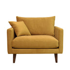 Villabon - XL Armchair - Velvet Dark Wood Legs - Mustard Yellow