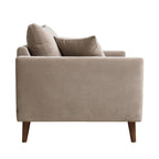 Villabon - XL Armchair - Velvet, Dark Wood Legs - Beige