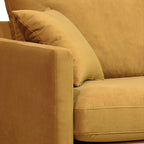 Villabon - XL Armchair - Velvet Dark Wood Legs - Mustard Yellow
