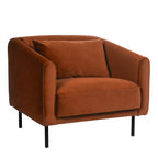Winsen - Sillón - Terciopelo con patas rectas de metal - Óxido