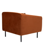 Winsen - Sillón - Terciopelo con patas rectas de metal - Óxido