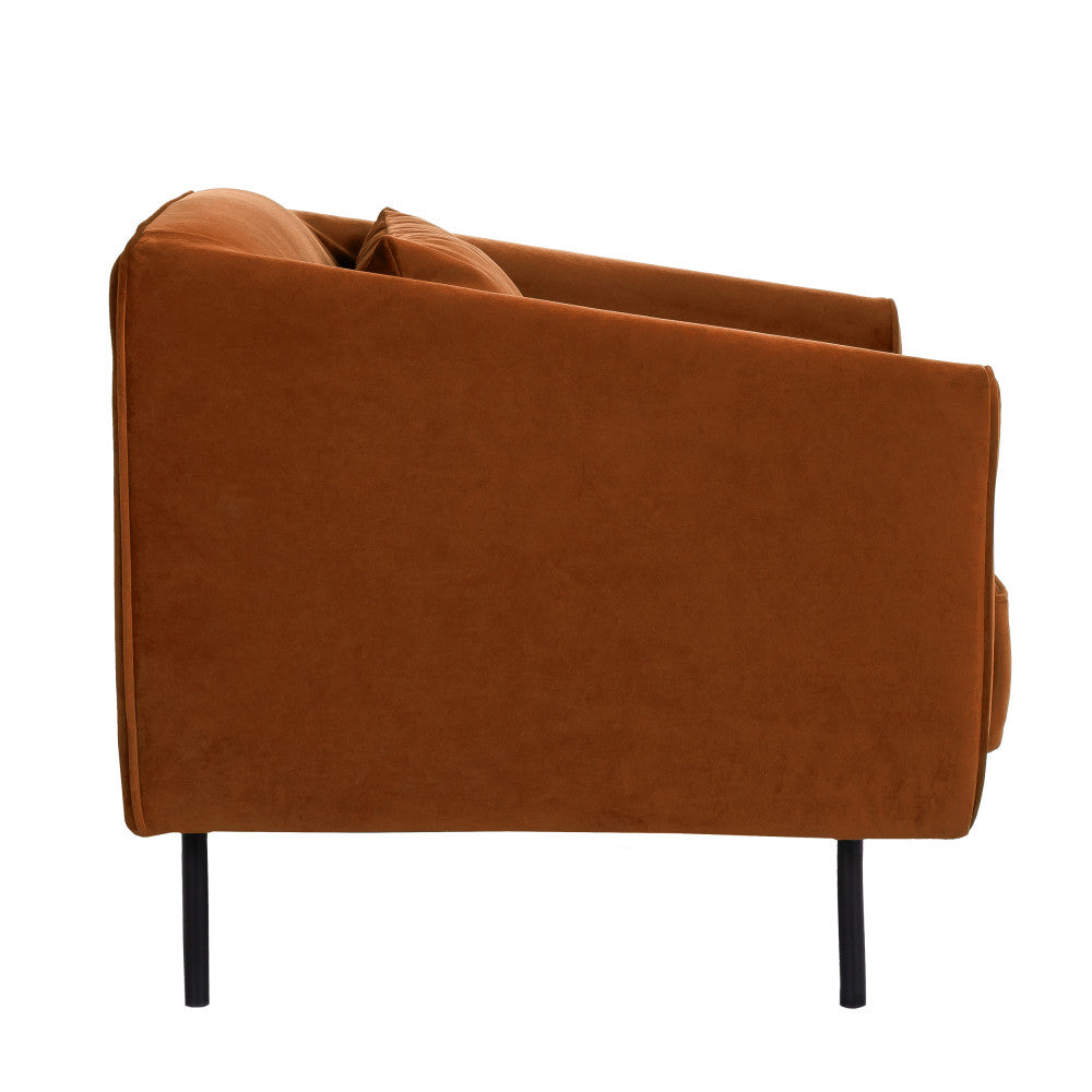 Winsen - Sillón - Terciopelo con patas rectas de metal - Óxido