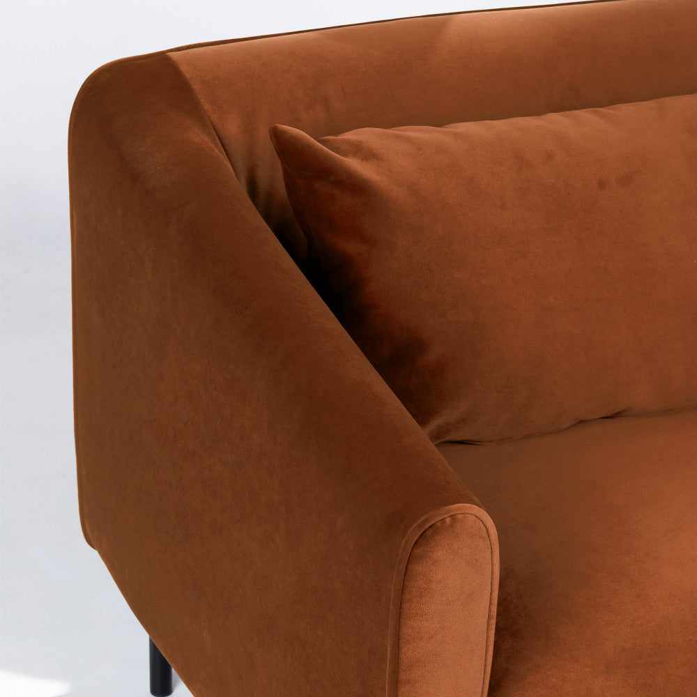 Winsen - Sillón - Terciopelo con patas rectas de metal - Óxido