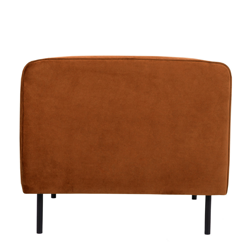 Winsen - Sillón - Terciopelo con patas rectas de metal - Óxido