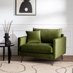 Villabon - XL Armchair - Velvet - Black Hairpin Legs - Olive Green