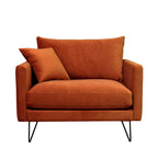 Villabon - Sillón XL - Terciopelo, patas de horquilla negras - Óxido