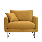 Villabon - XL Armchair - Velvet Black Hairpin Legs - Mustard Yellow