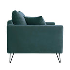 Villabon - Sillón XL - Terciopelo Patas en Horquilla Negras - Verde Eucalipto