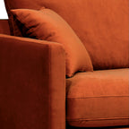 Villabon - Sillón XL - Terciopelo, patas de horquilla negras - Óxido