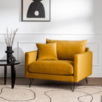 Villabon - XL Armchair - Velvet Black Hairpin Legs - Mustard Yellow