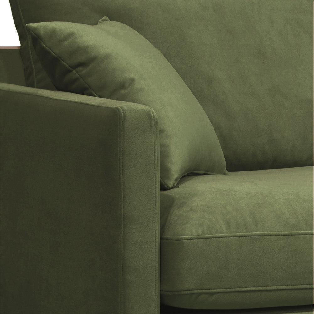Villabon - XL Armchair - Velvet - Black Hairpin Legs - Olive Green