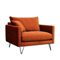 Villabon - Sillón XL - Terciopelo, patas de horquilla negras - Óxido
