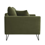 Villabon - XL Armchair - Velvet - Black Hairpin Legs - Olive Green