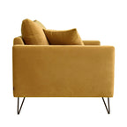 Villabon - XL Armchair - Velvet Black Hairpin Legs - Mustard Yellow