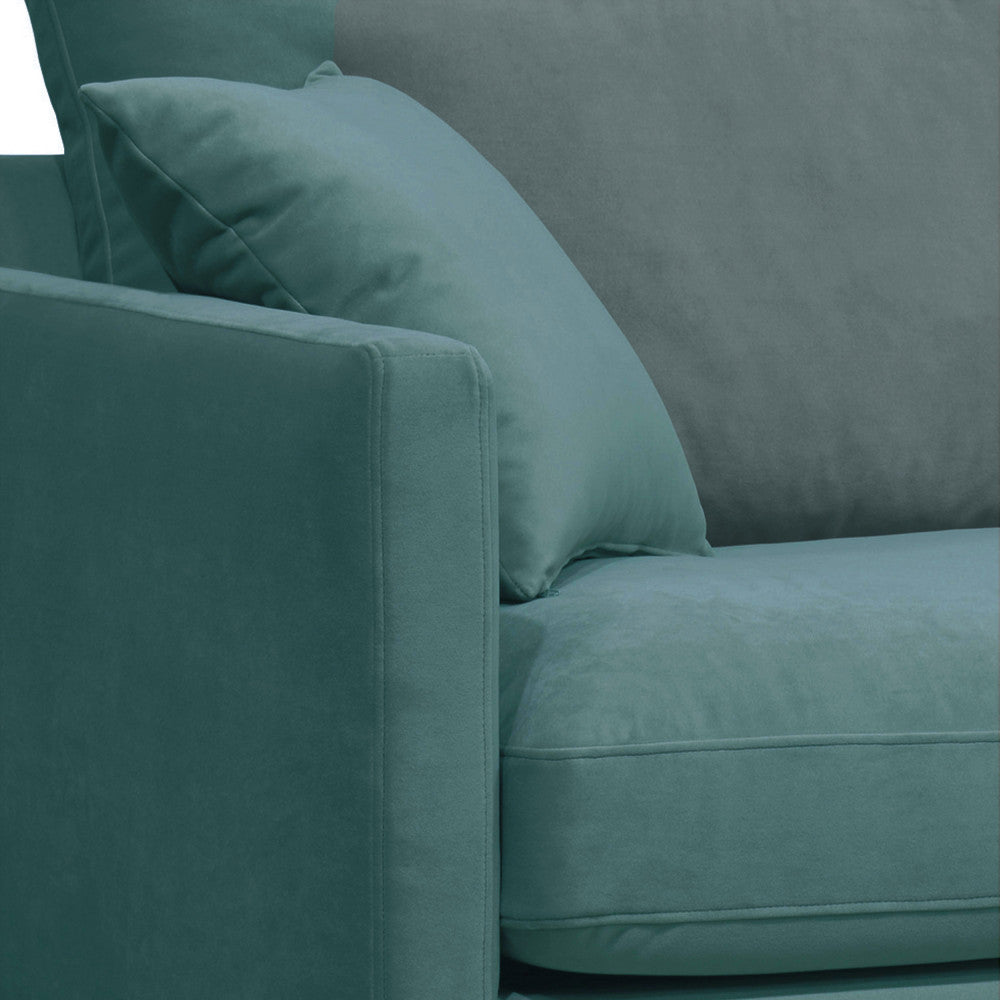 Villabon - Sillón XL - Terciopelo Patas en Horquilla Negras - Verde Eucalipto