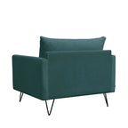 Villabon - Sillón XL - Terciopelo Patas en Horquilla Negras - Verde Eucalipto