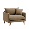 Villabon - XL Armchair - Fabric, Dark Wooden Legs - Mottled Caramel