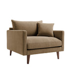 Villabon - XL Armchair - Fabric, Dark Wooden Legs - Mottled Caramel