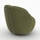 Fauteuil pivotant Ysé en velours vert olive foncé