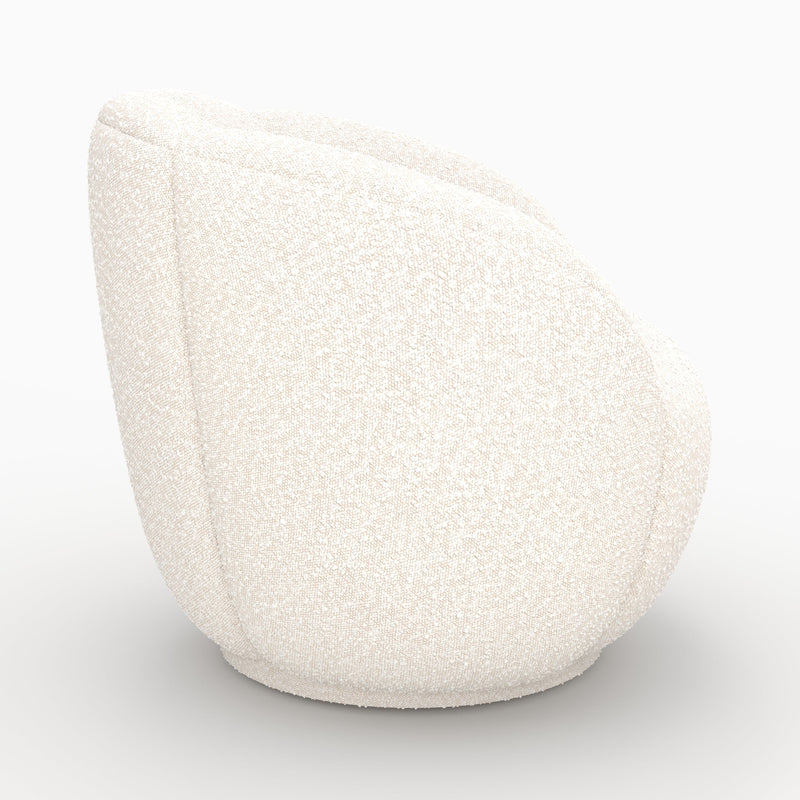 Fauteuil Ysé en tissu bouclé blanc