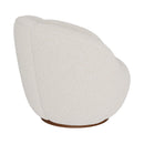 Fauteuil pivotant Ysé en tissu bouclé blanc