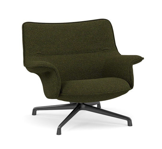 Sillón Doze Lounge Chair Low Back Swivel Base De Muuto, Tejido Hearth 009 Downfield, Patas Black