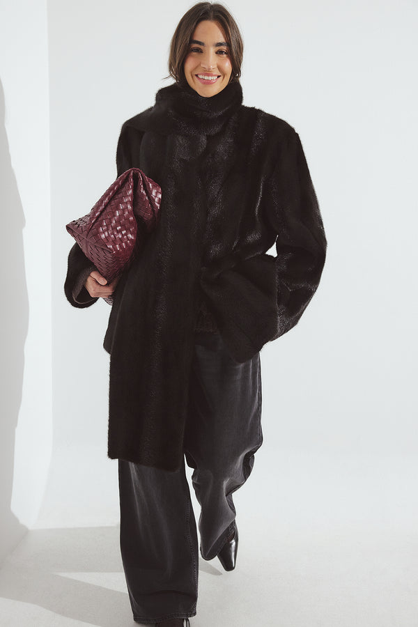 Giacca Faux Fur - Marrone Scuro