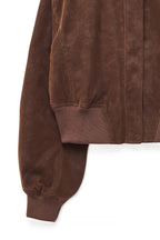 Veste Faux Suede Bomber - Marron