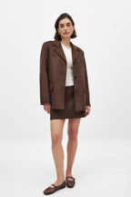 Veste Faux Suede - Marron