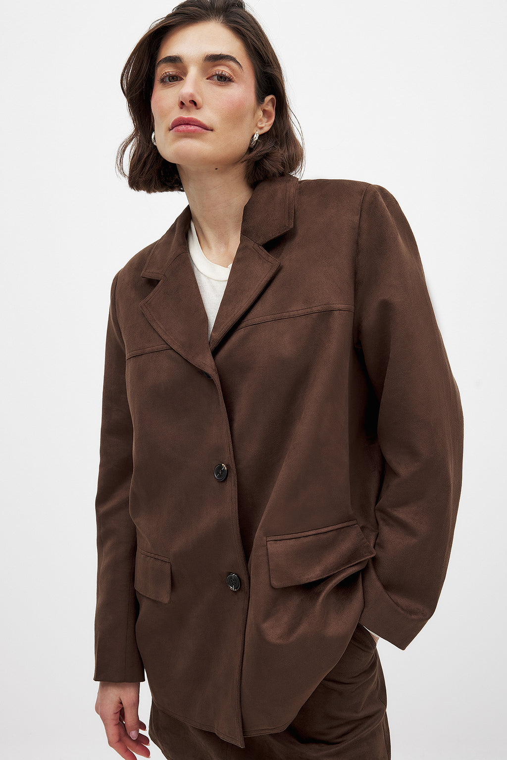 Veste Faux Suede - Marron
