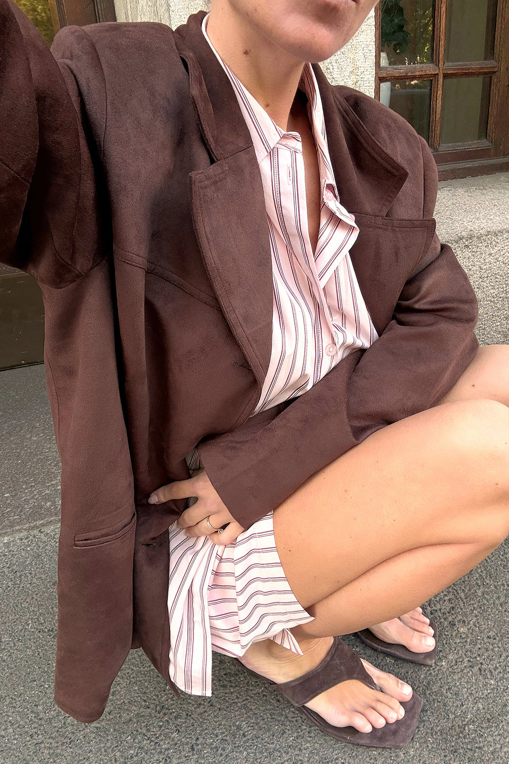 Veste Faux Suede - Marron