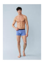 Set Di 3 Boxer In Cotone - Marine Bleu Jean Noir