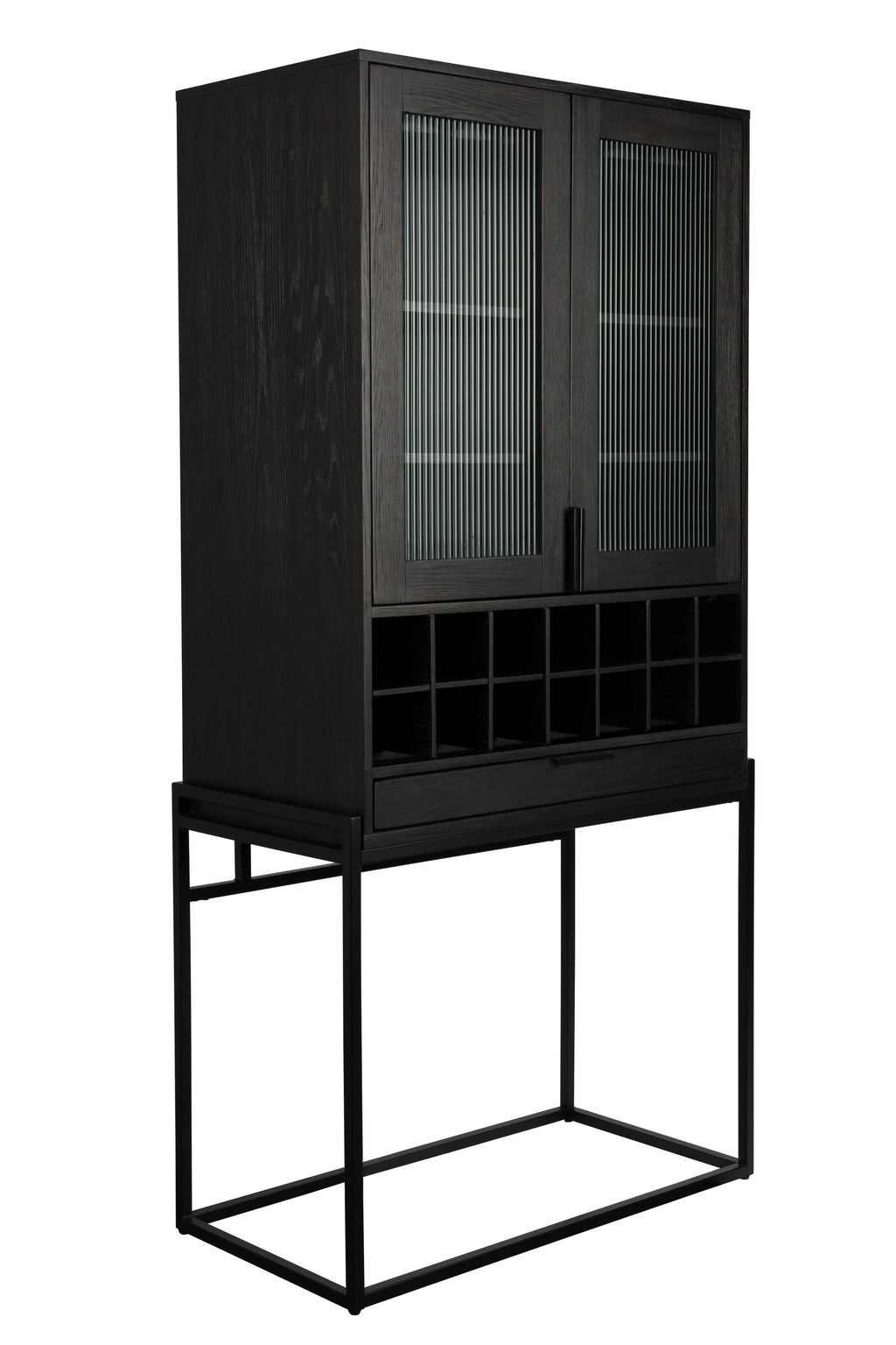 Travis - Wine Cabinet - Oak Veneer - Black Oak